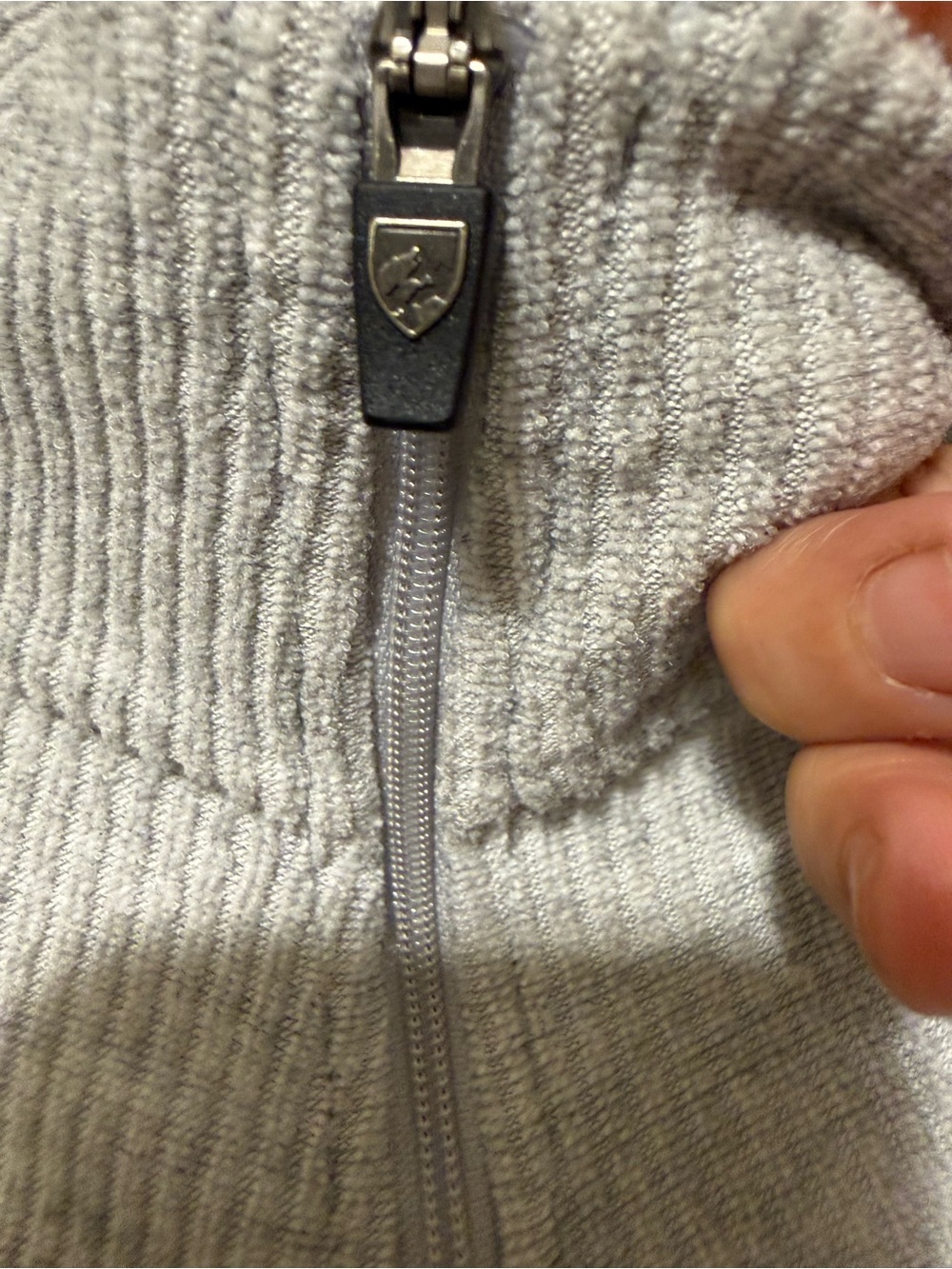 KULH Light Gray Zip-Up Ribbed Jacket Small - Picture 5 of 10